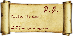 Pittel Janina névjegykártya